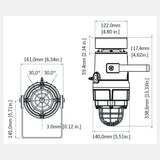 D1xC1X05R Radial Alarm Horn & Xenon Strobe (500,000cd) | TOMAR Electronics Inc