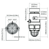D1xC2X10R Radial Alarm Horn & Xenon Strobe (1,000,000cd) | TOMAR Electronics Inc