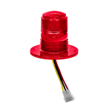 Red LED light bulb with wiring on a white background-700-R1 Xenon Replacement Strobe Tube